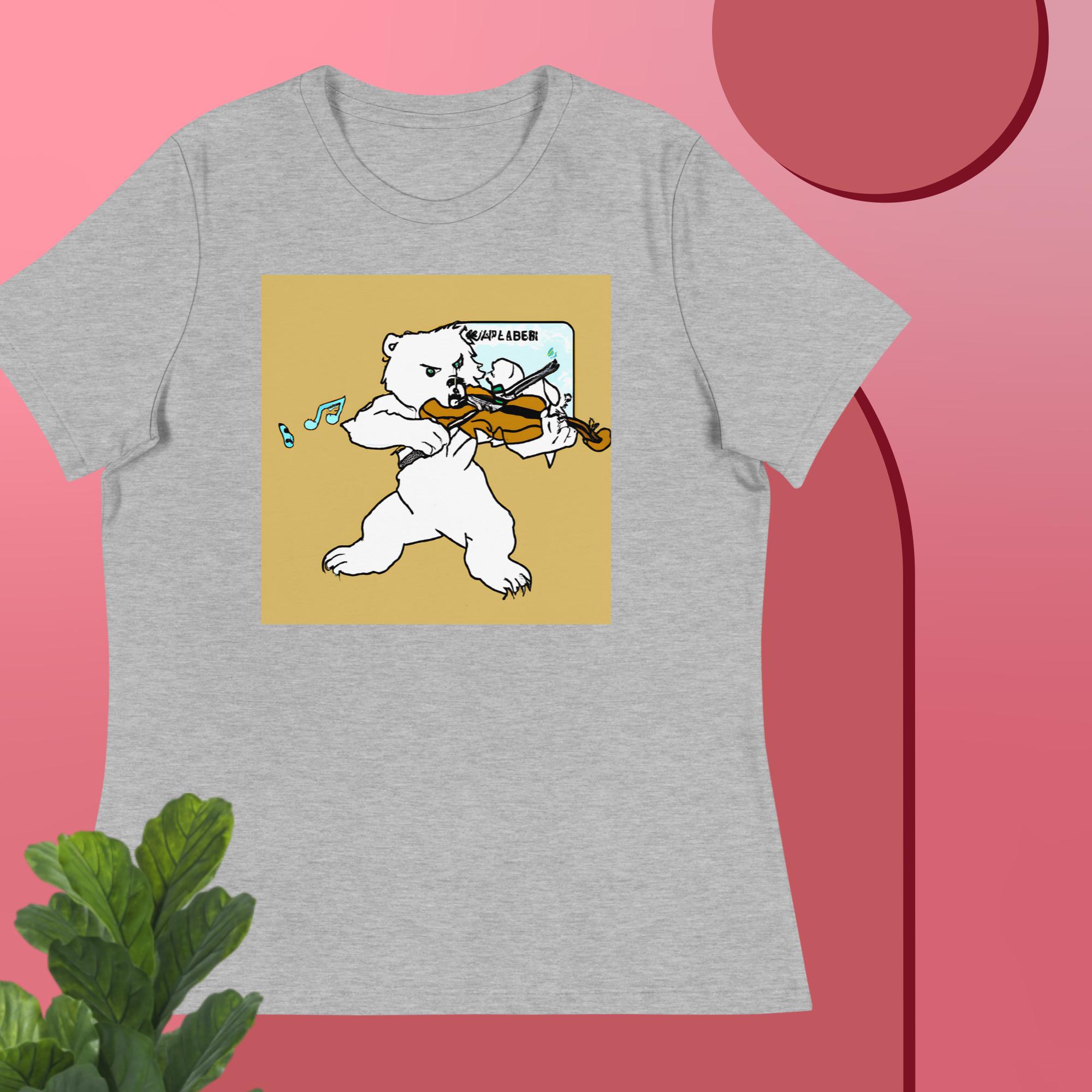 Polar Bear Violin Women's Relaxed T-Shirt - Image 8