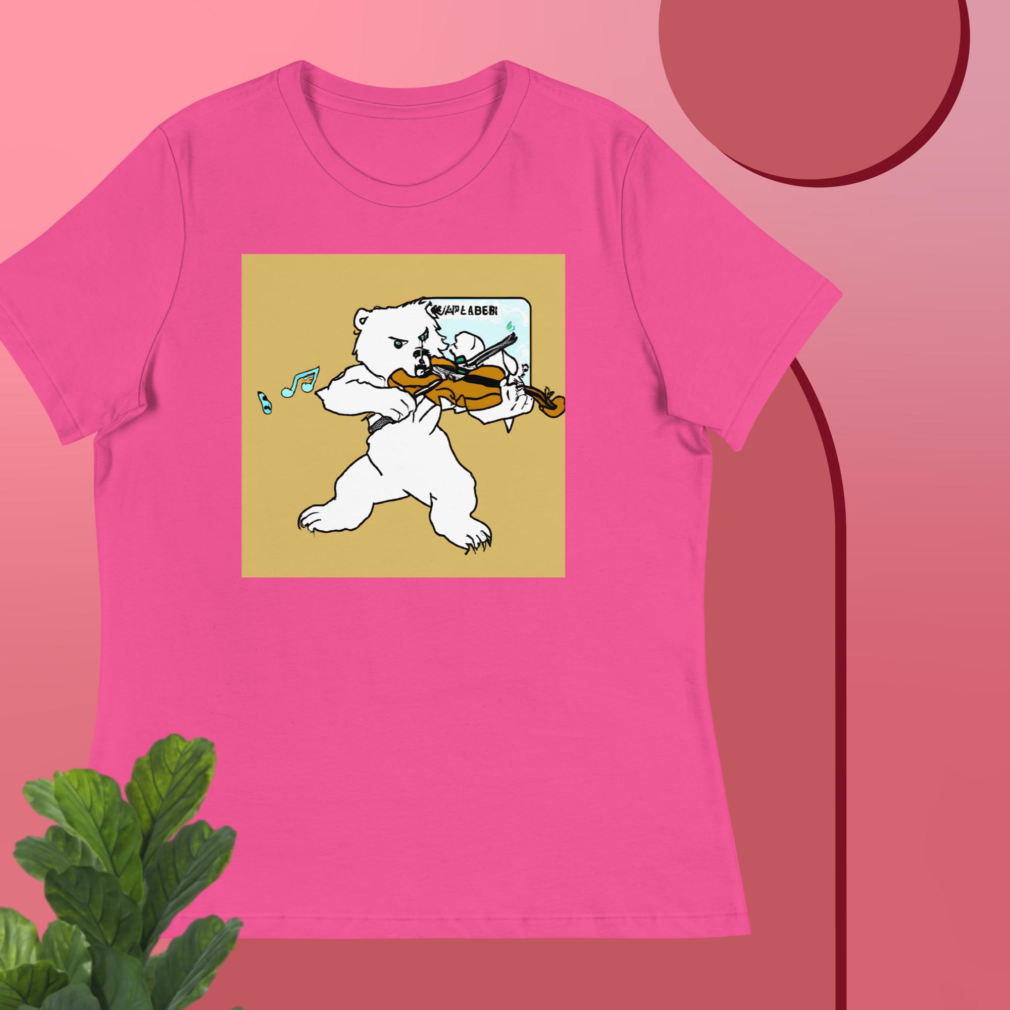Polar Bear Violin Women's Relaxed T-Shirt - Image 5