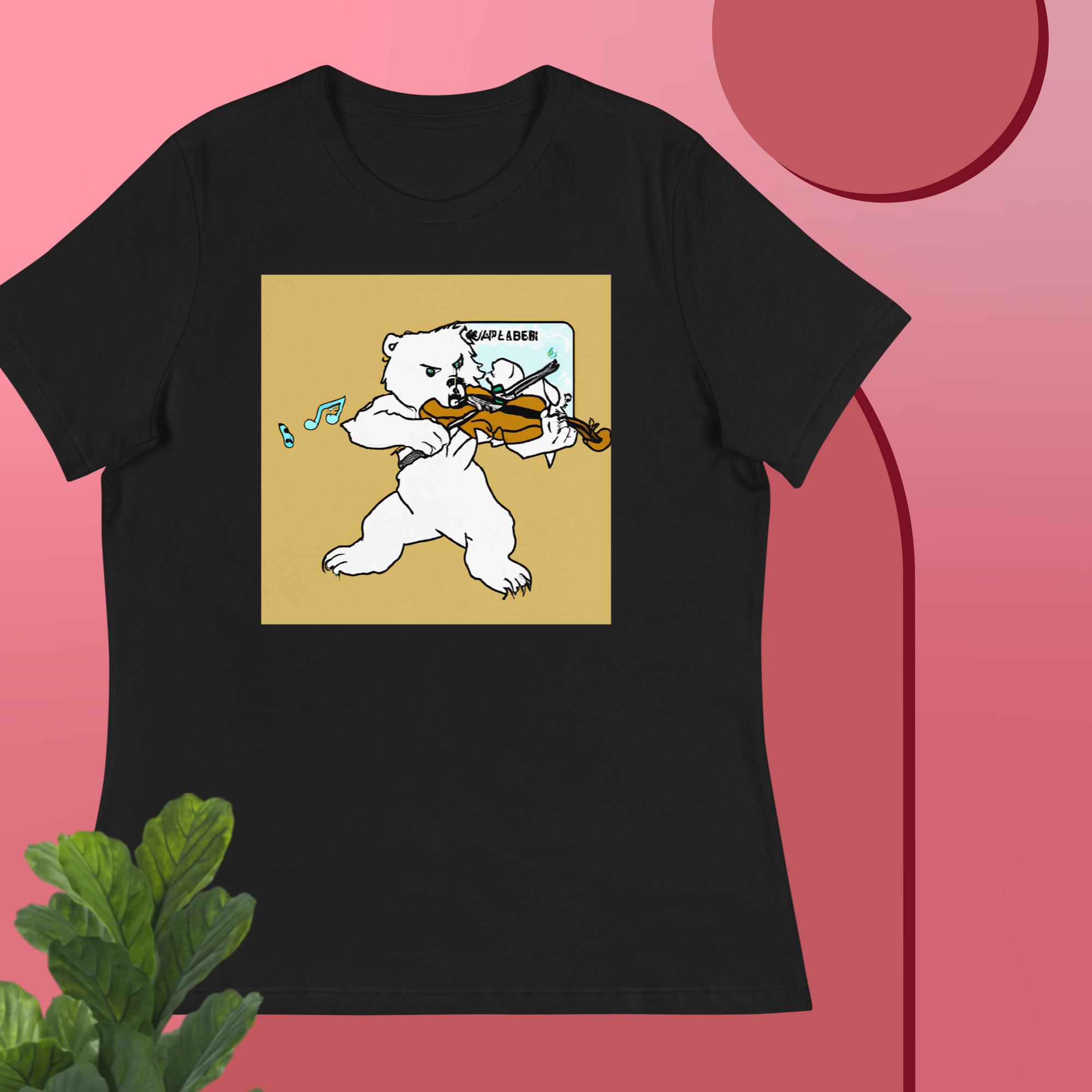 Polar Bear Violin Women's Relaxed T-Shirt - Image 2