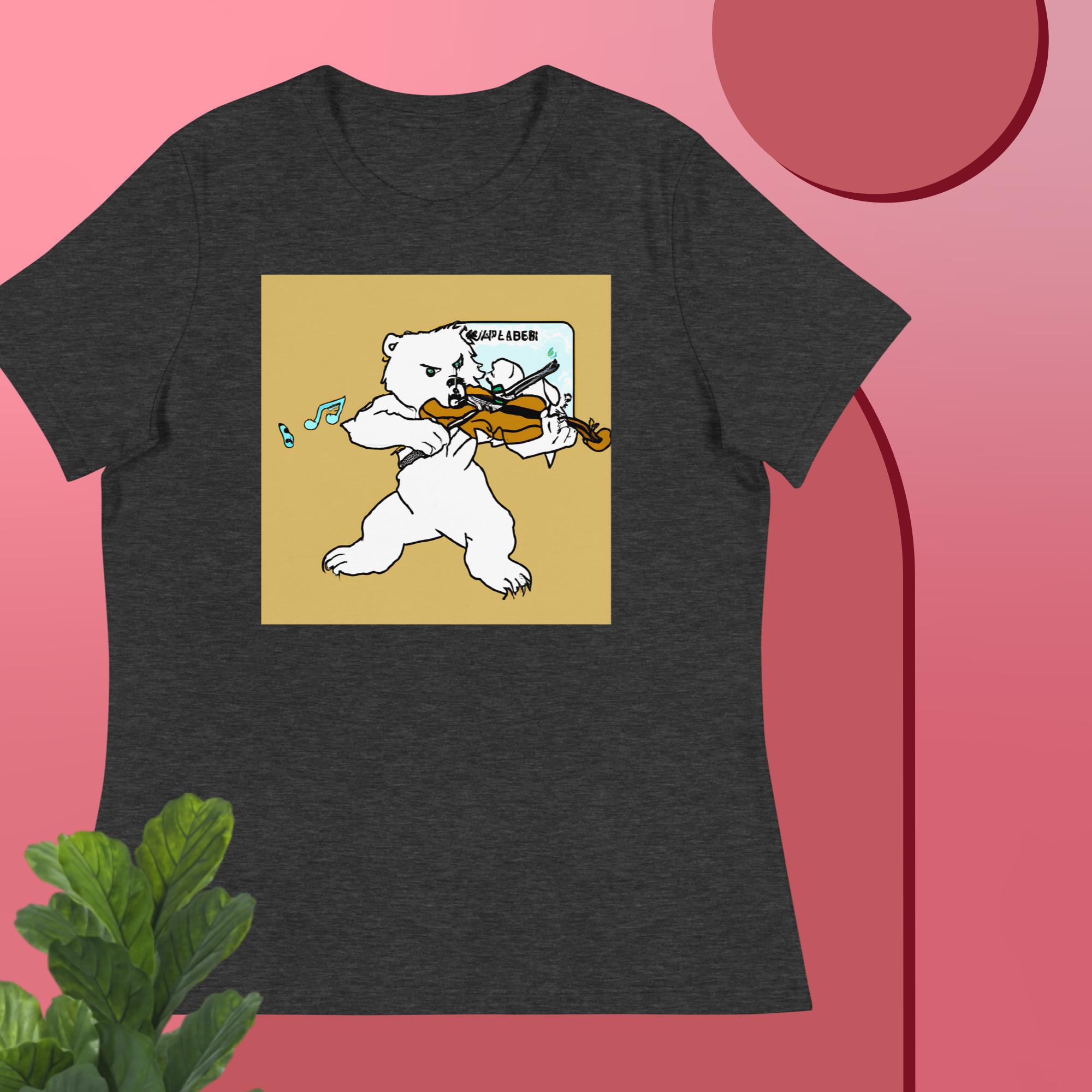 Polar Bear Violin Women's Relaxed T-Shirt - Image 7