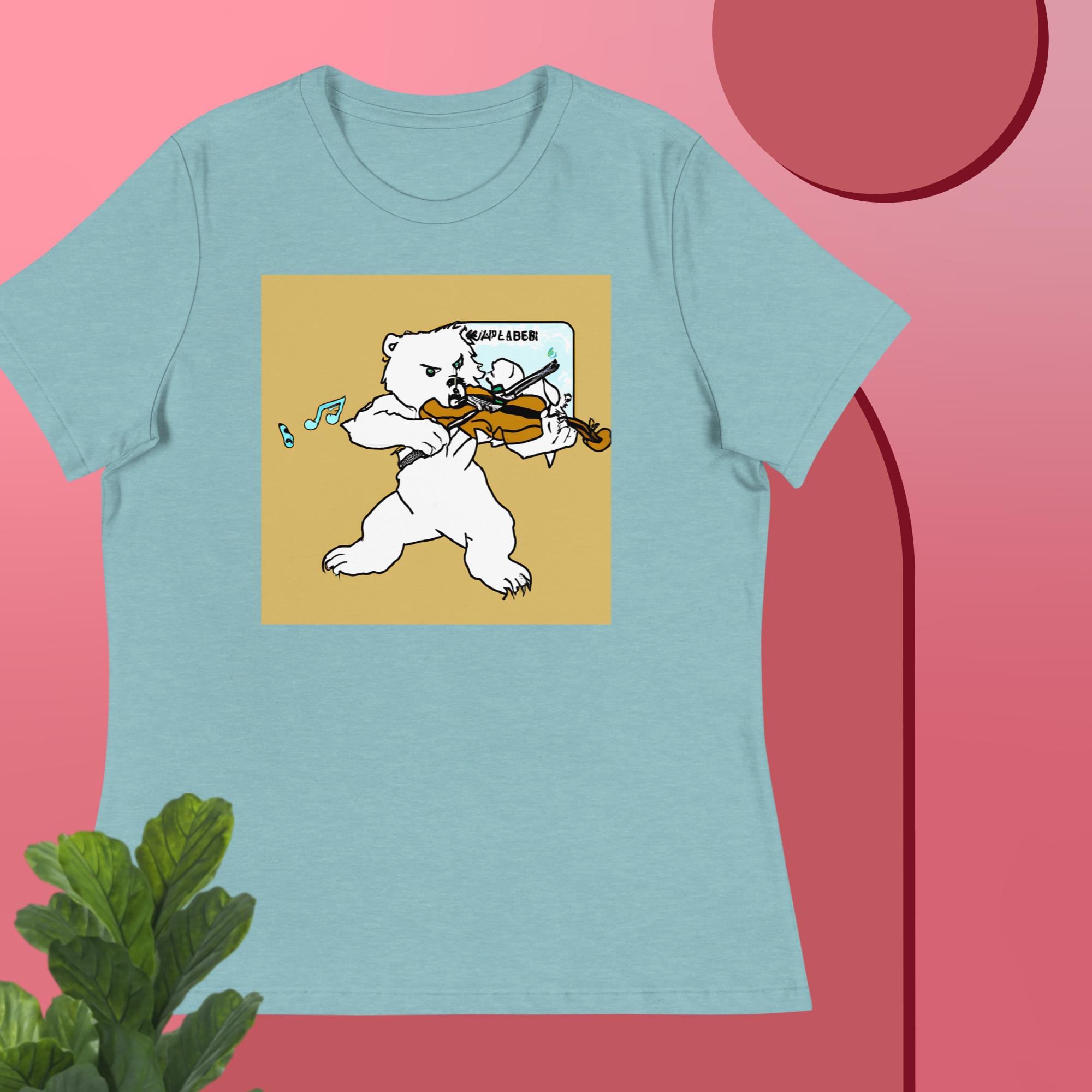 Polar Bear Violin Women's Relaxed T-Shirt - Image 13