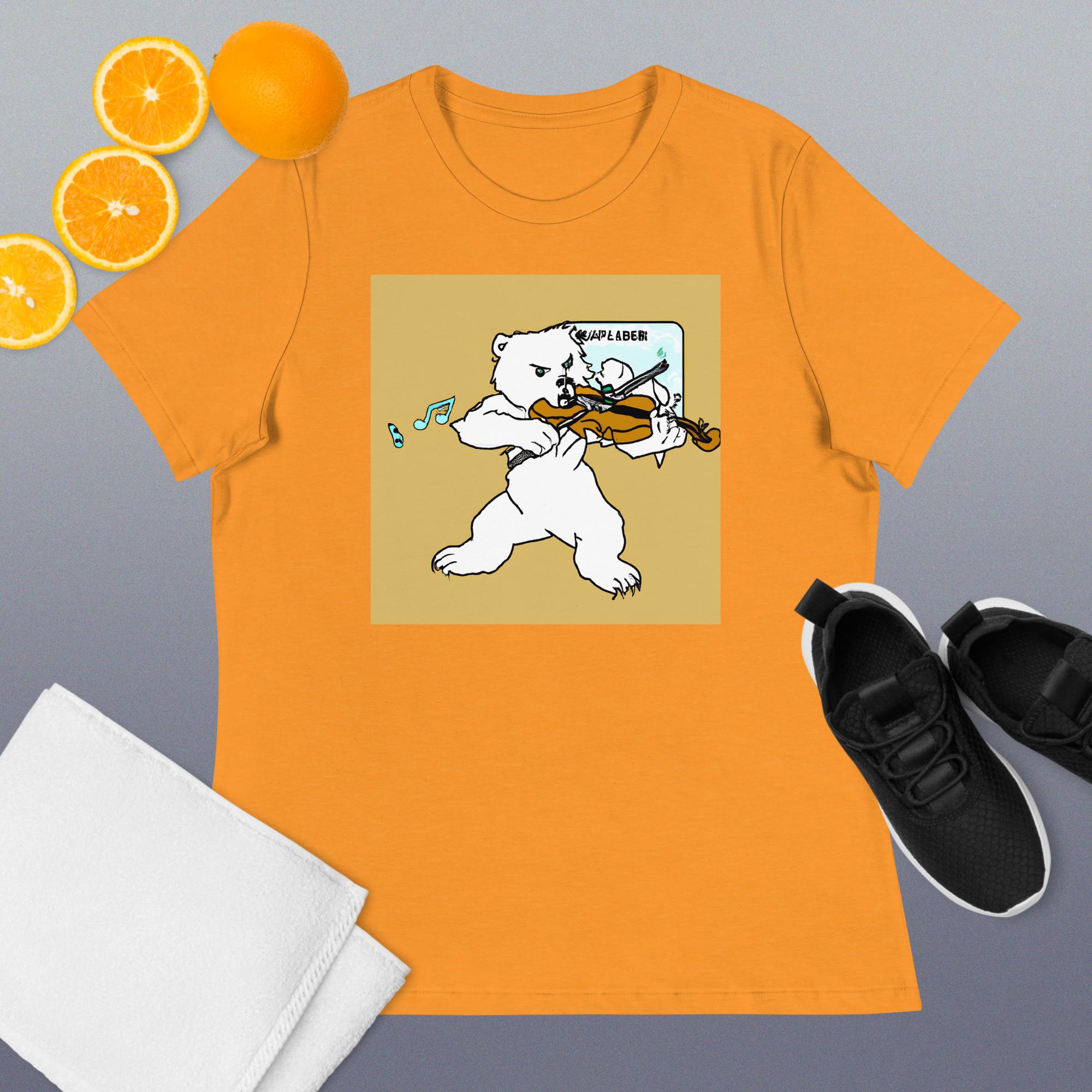 Polar Bear Violin Women's Relaxed T-Shirt - Image 14