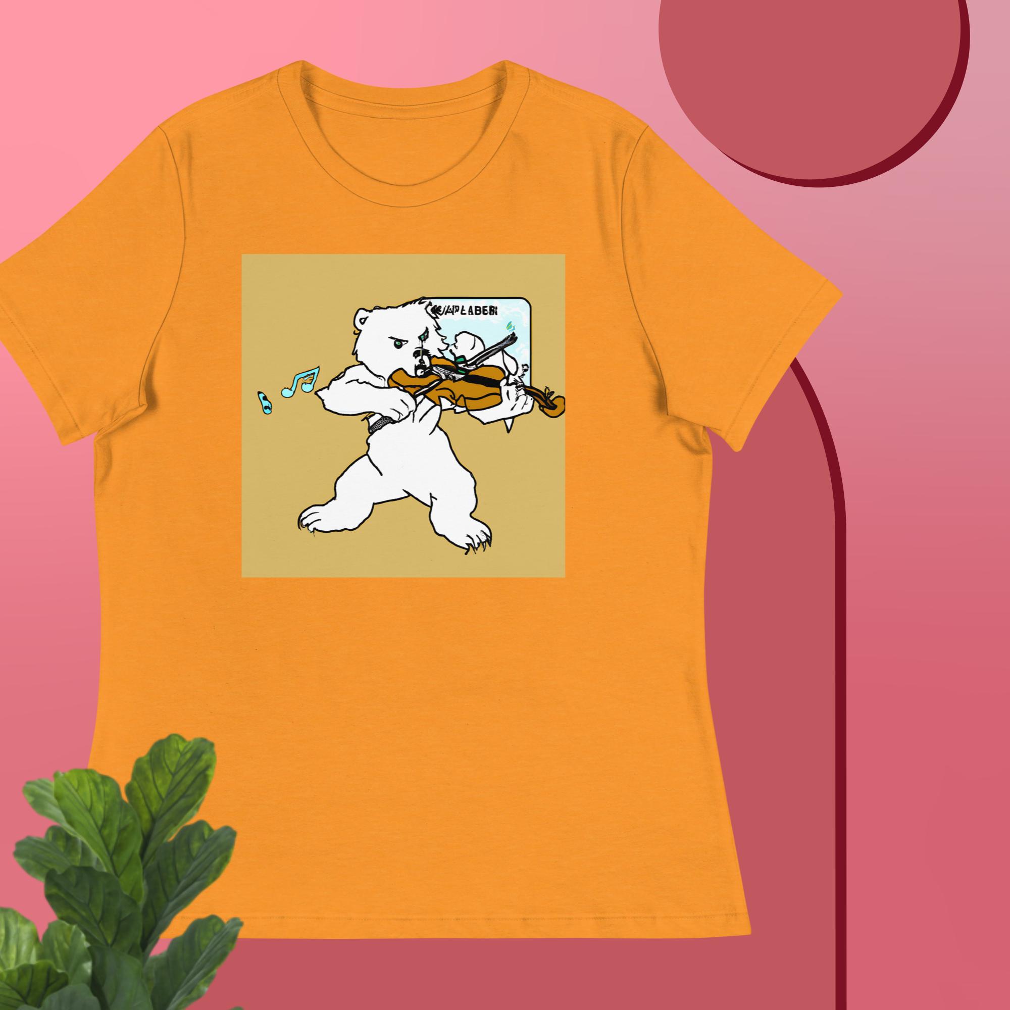Polar Bear Violin Women's Relaxed T-Shirt - Image 14