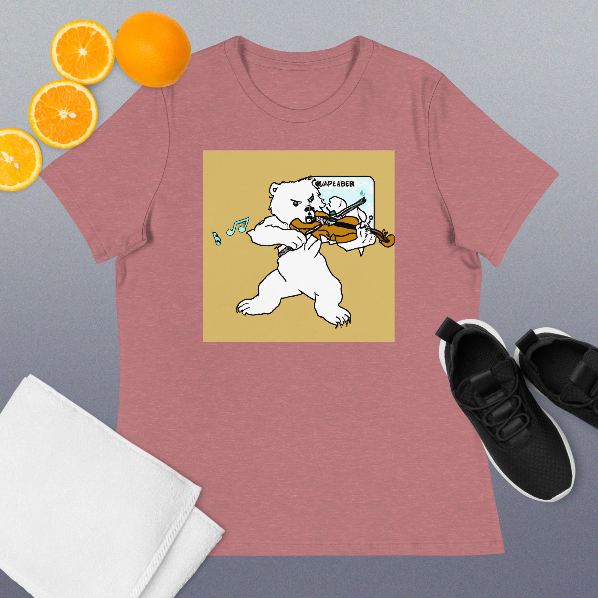 Polar Bear Violin Women's Relaxed T-Shirt - Image 9