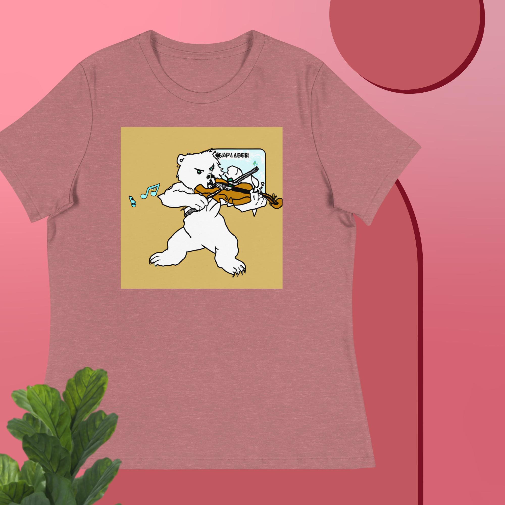 Polar Bear Violin Women's Relaxed T-Shirt - Image 9