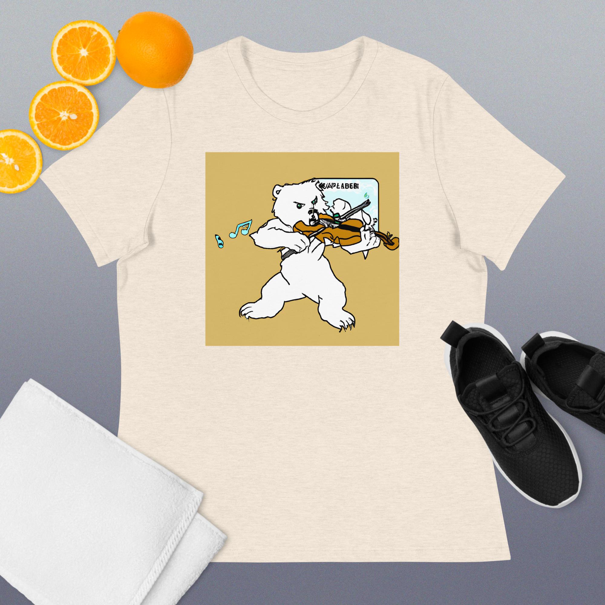 Polar Bear Violin Women's Relaxed T-Shirt - Image 11
