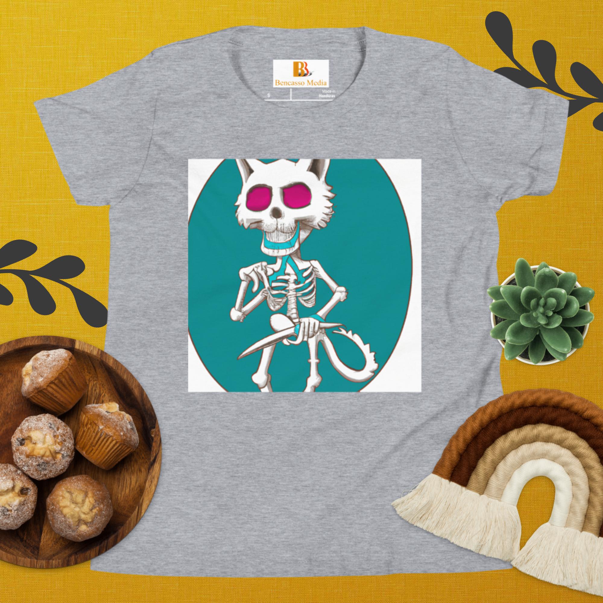 Skeletonichi's Cat Youth Short Sleeve T-Shirt - Image 2