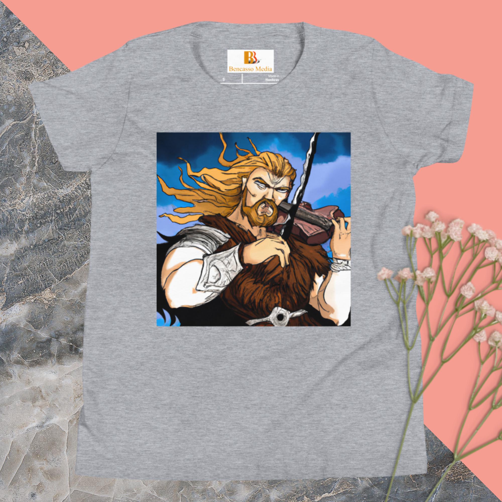 Pinchas Viking Violin Youth Short Sleeve T-Shirt - Image 3