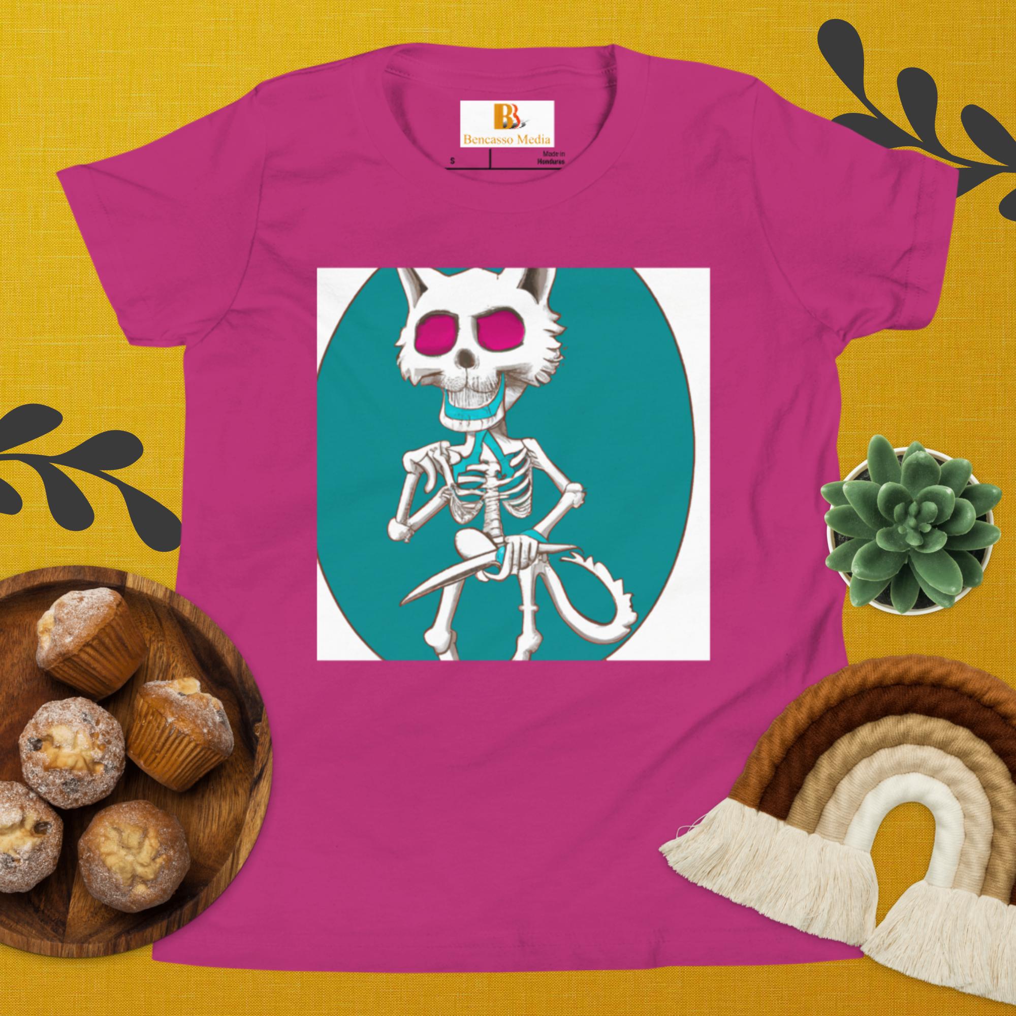 Skeletonichi's Cat Youth Short Sleeve T-Shirt - Image 9