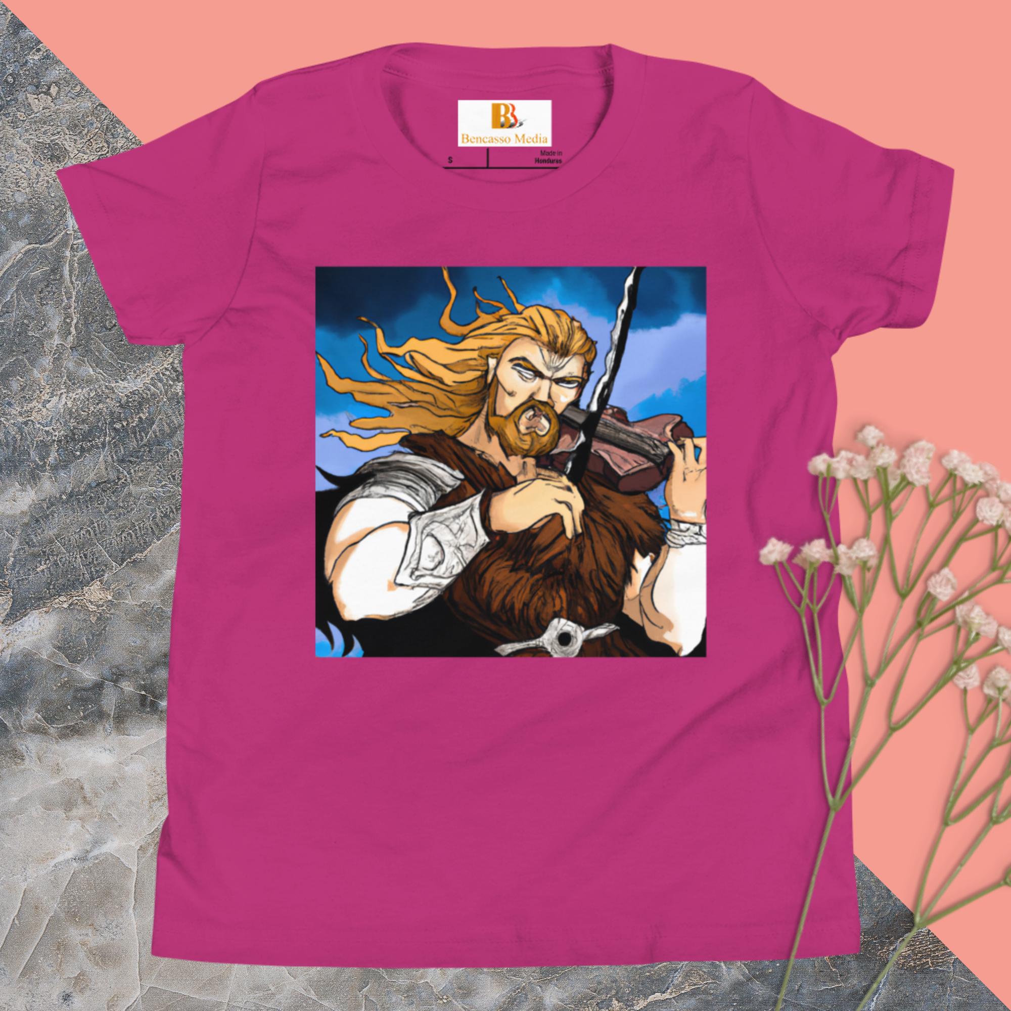 Pinchas Viking Violin Youth Short Sleeve T-Shirt - Image 9