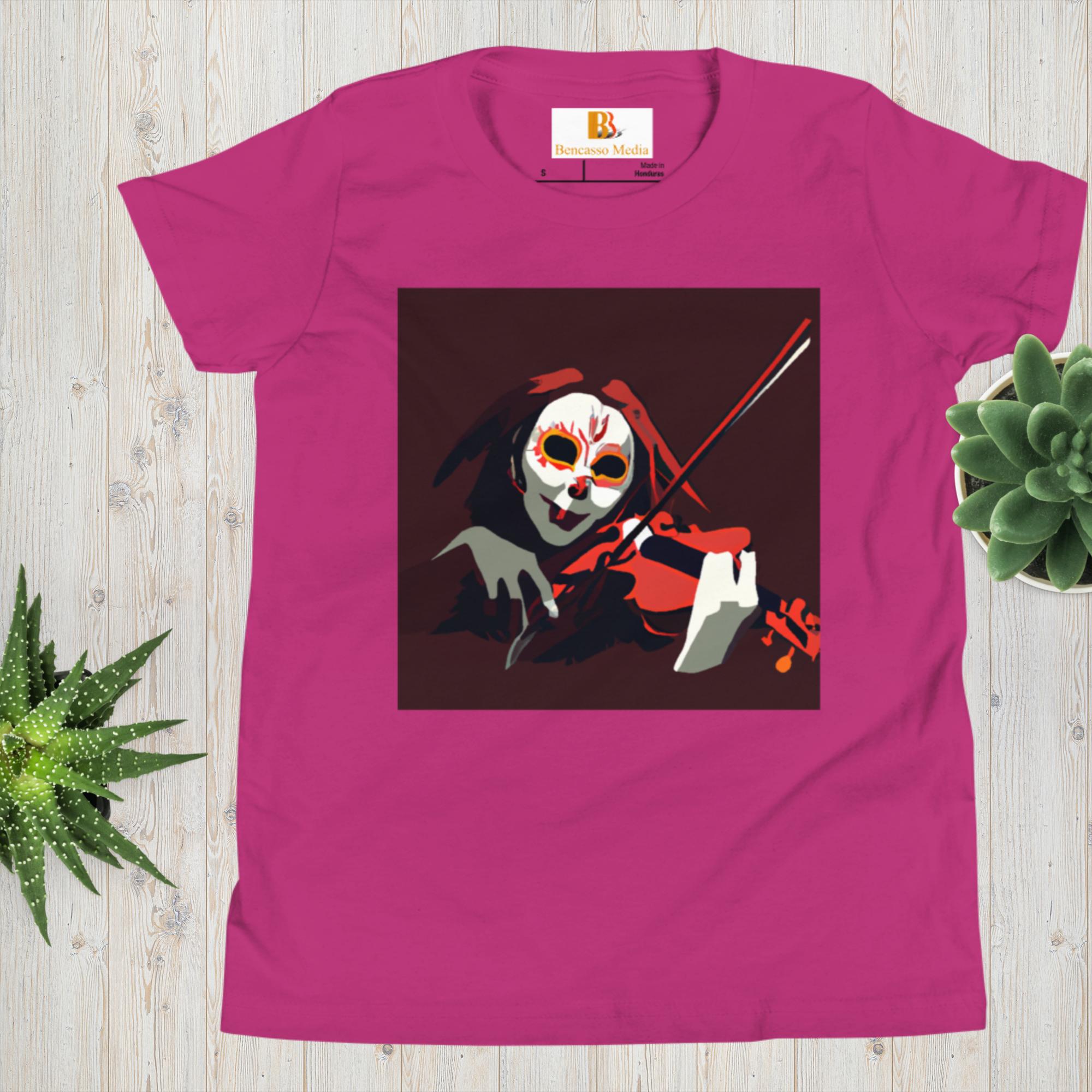 Skeletonichi's Daughter Violin Youth Short Sleeve T-Shirt - Image 9