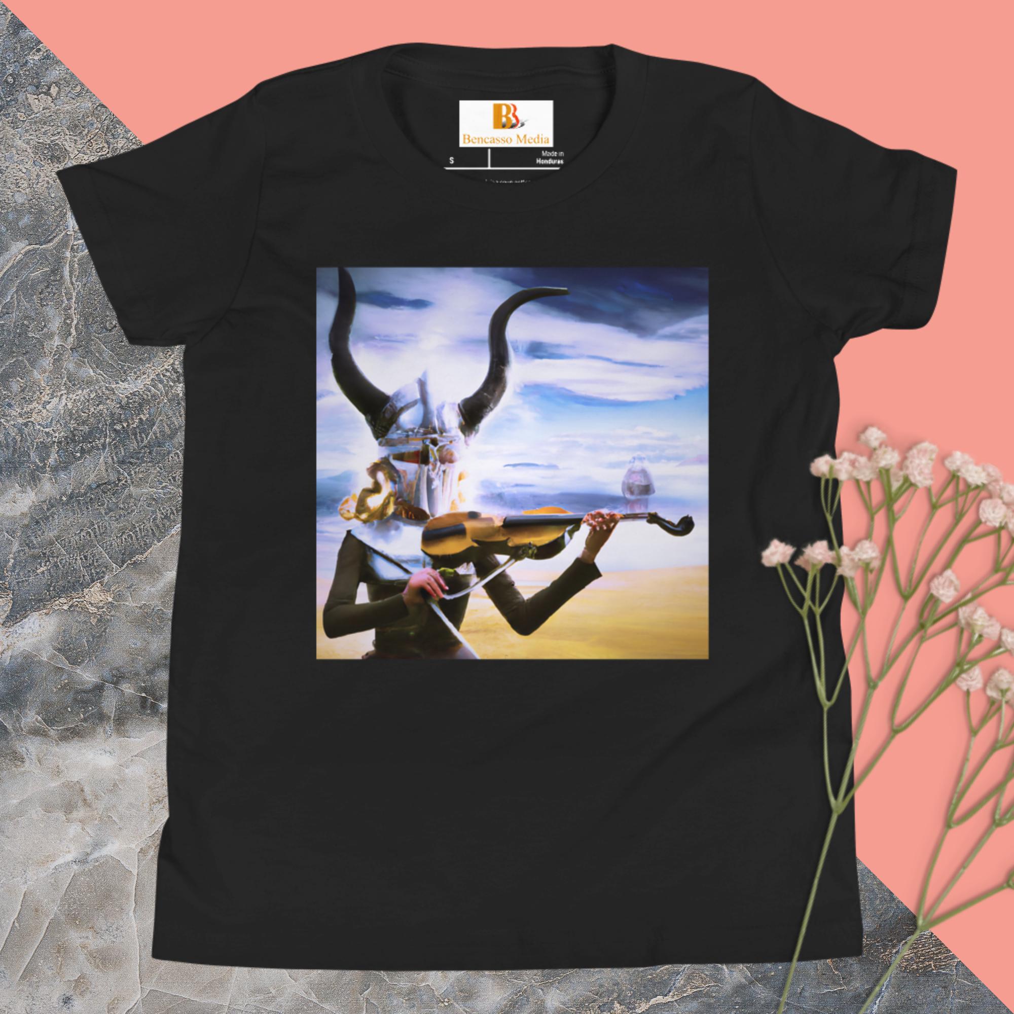 Hillary Viking Violin Youth Short Sleeve T-Shirt - Image 2