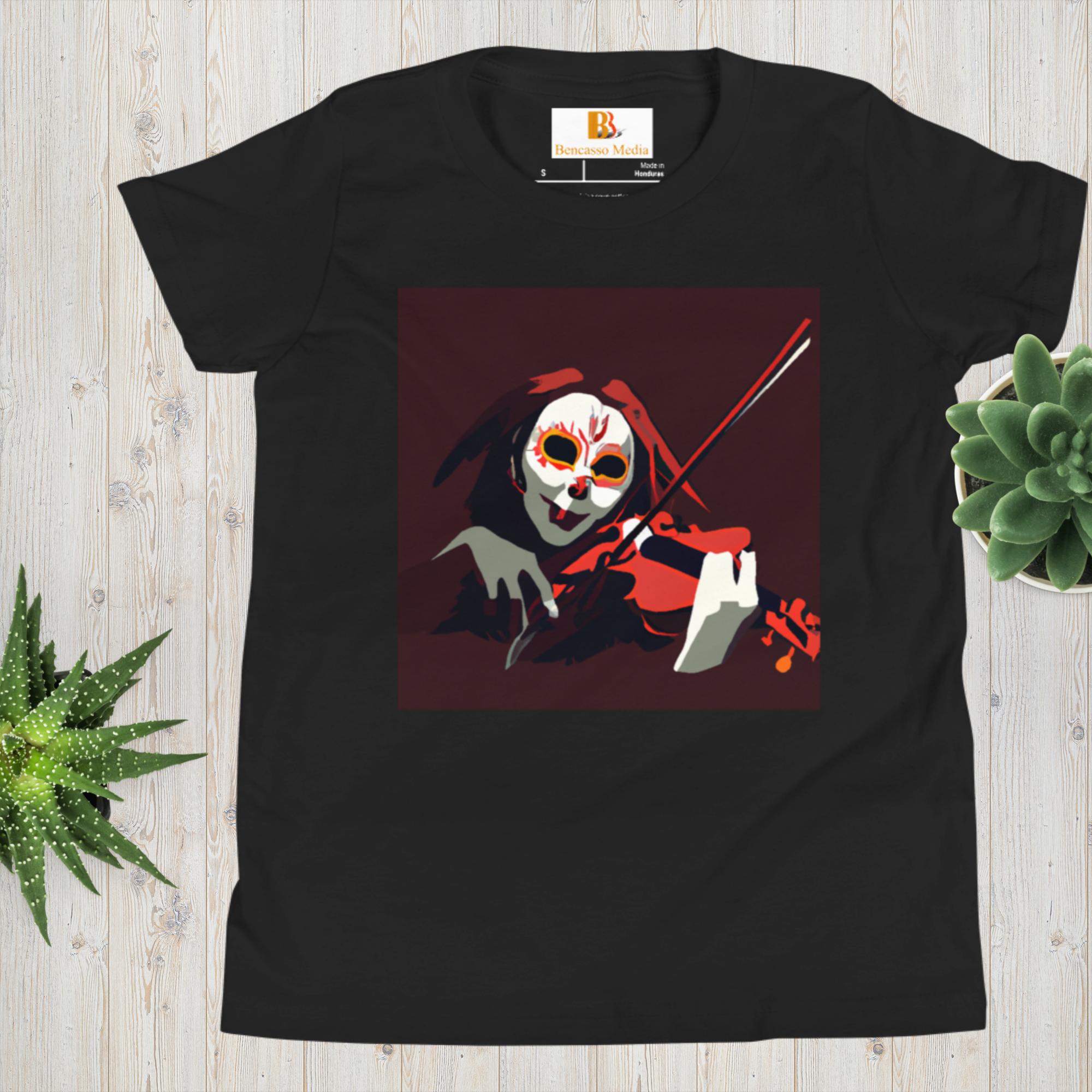 Skeletonichi's Daughter Violin Youth Short Sleeve T-Shirt - Image 2