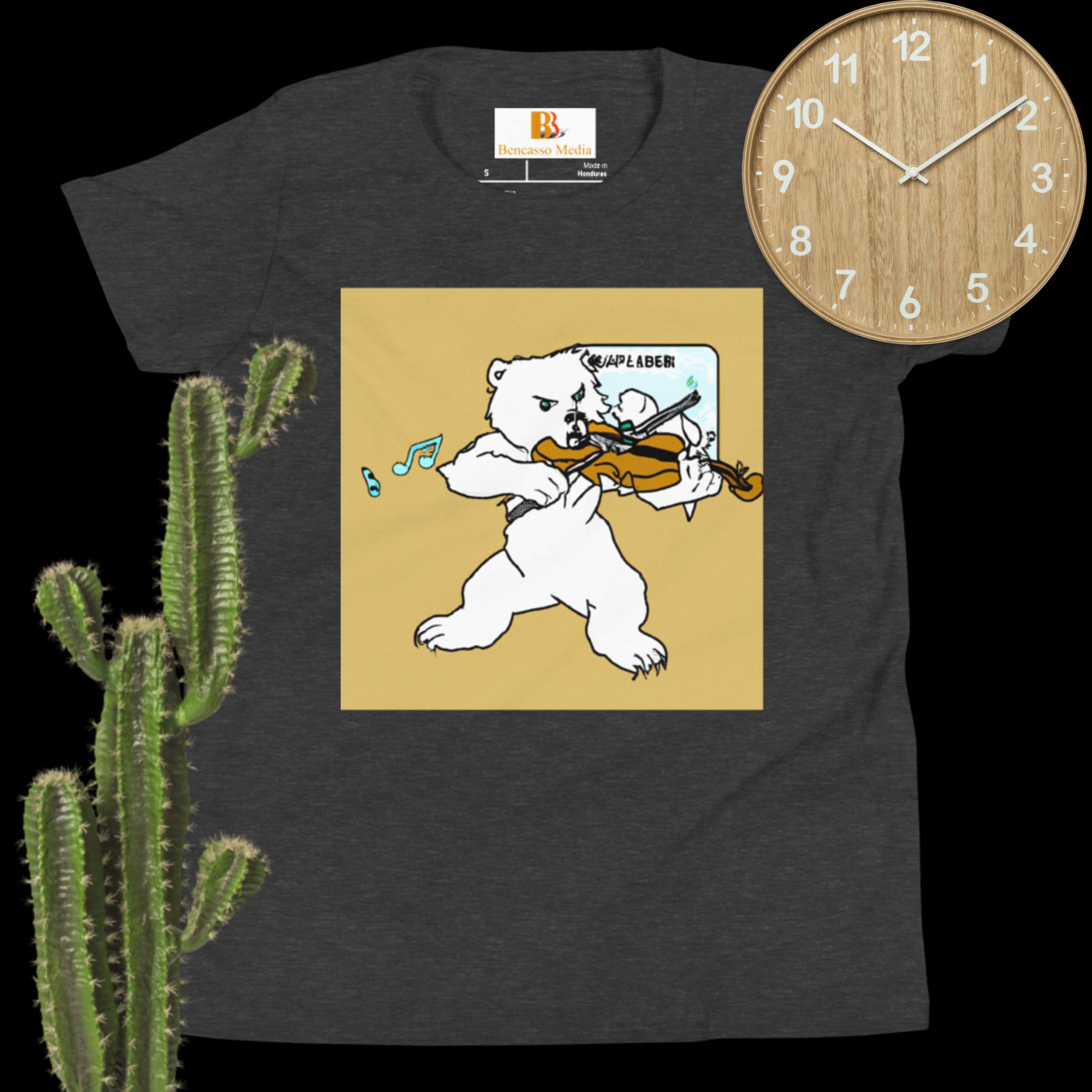 Polar Bear Violin Youth Short Sleeve T-Shirt - Image 10