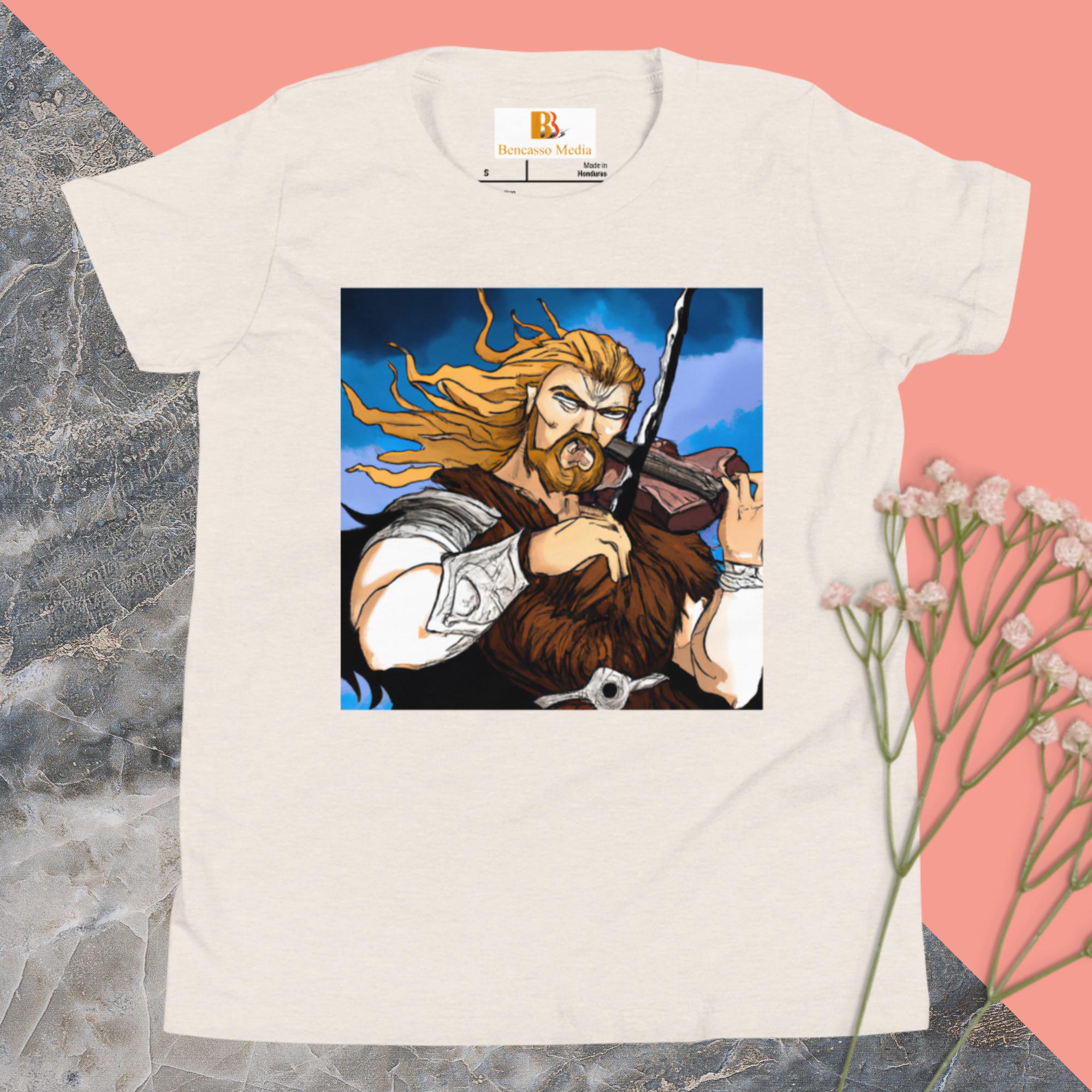 Pinchas Viking Violin Youth Short Sleeve T-Shirt - Image 13