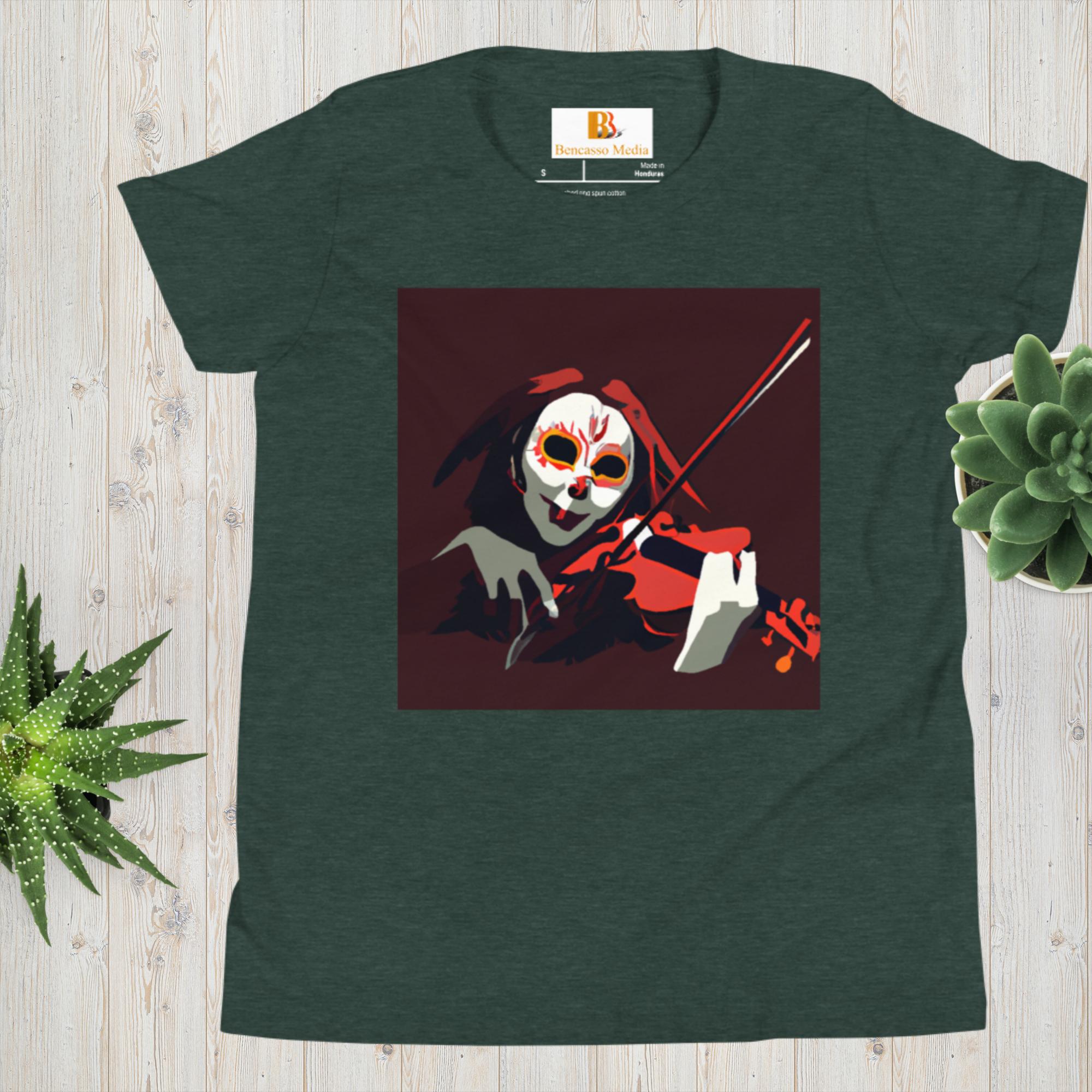 Skeletonichi's Daughter Violin Youth Short Sleeve T-Shirt - Image 4