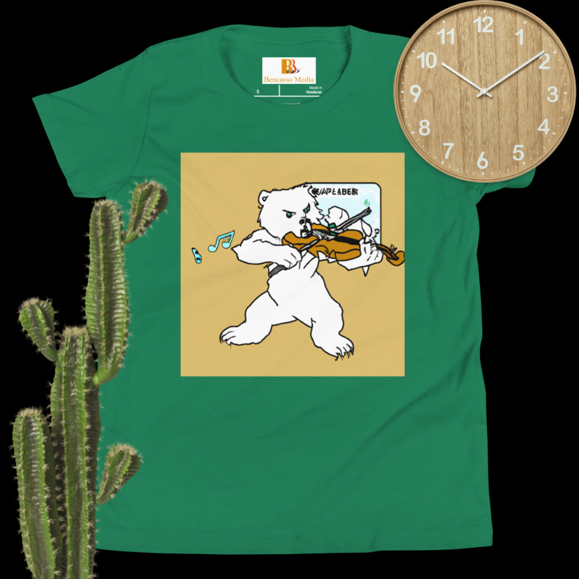 Polar Bear Violin Youth Short Sleeve T-Shirt - Image 7