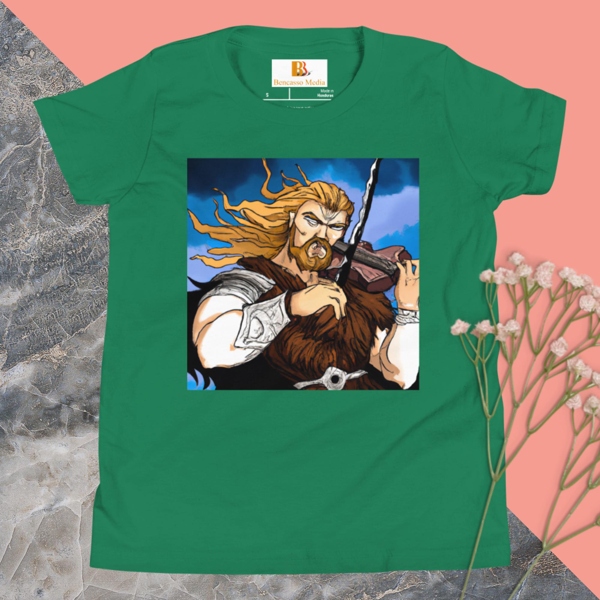 Pinchas Viking Violin Youth Short Sleeve T-Shirt - Image 7
