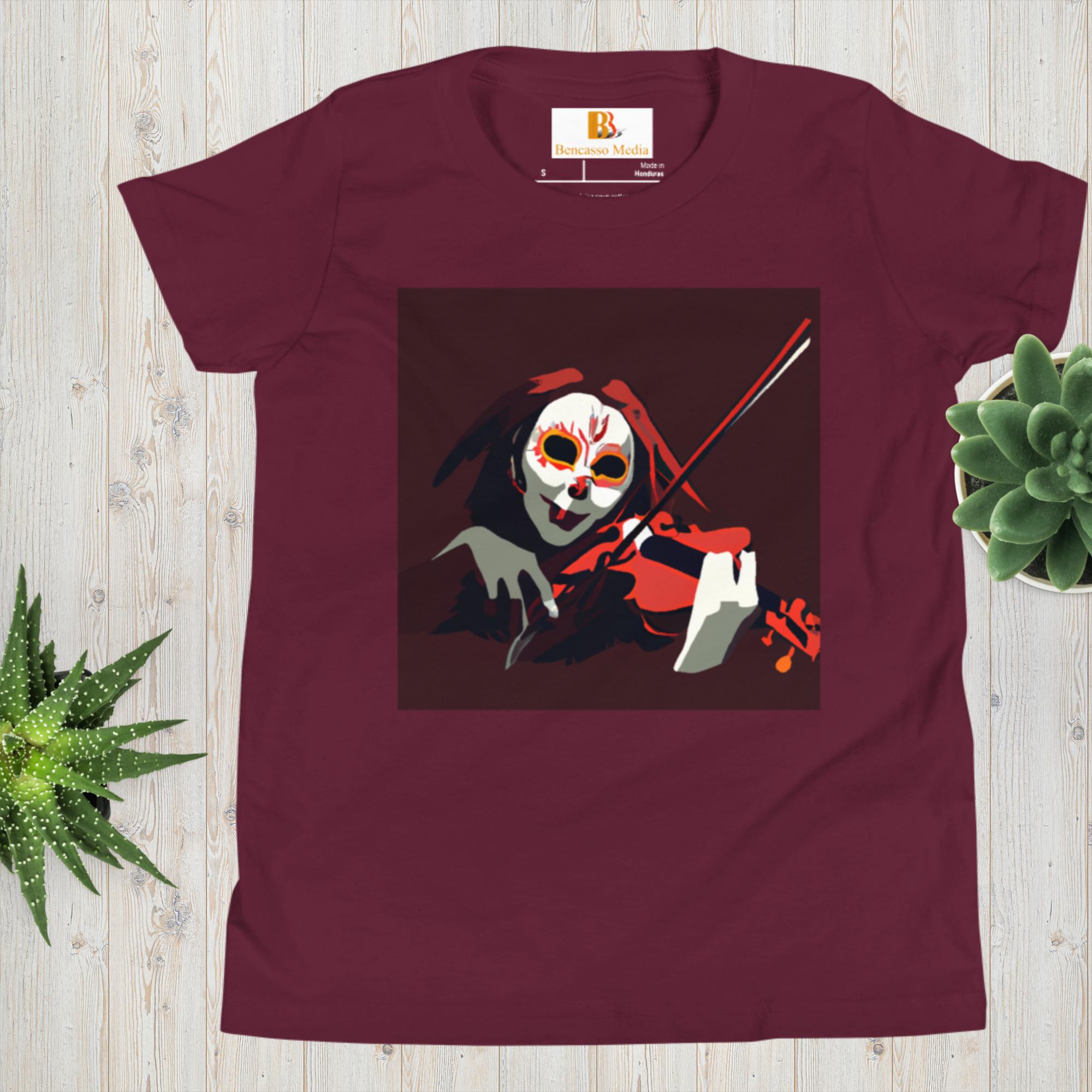 Skeletonichi's Daughter Violin Youth Short Sleeve T-Shirt - Image 14