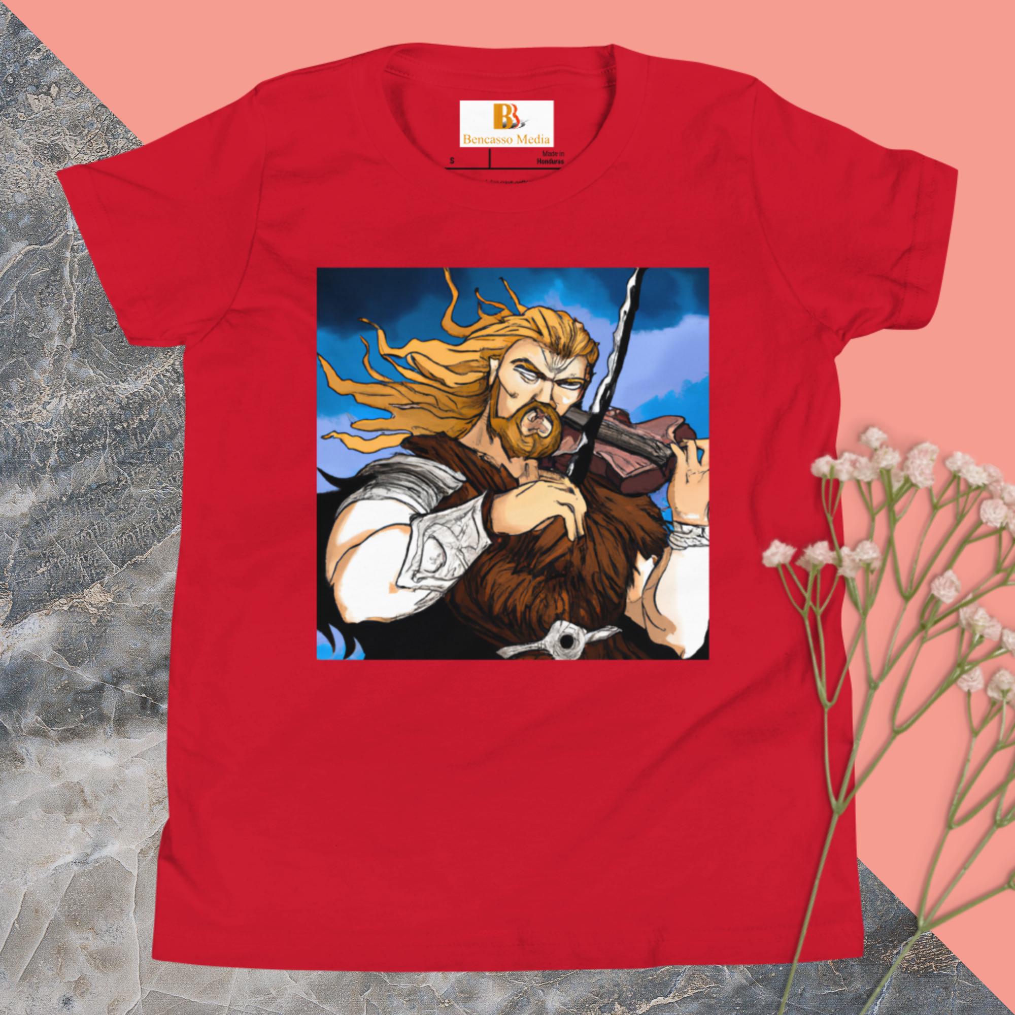 Pinchas Viking Violin Youth Short Sleeve T-Shirt - Image 8