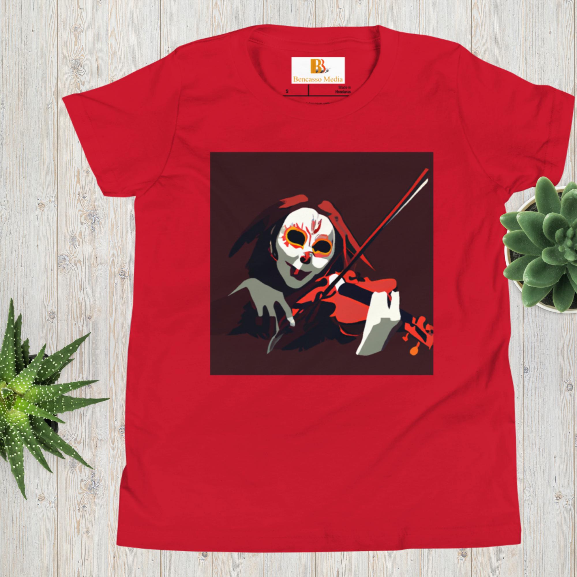 Skeletonichi's Daughter Violin Youth Short Sleeve T-Shirt - Image 8