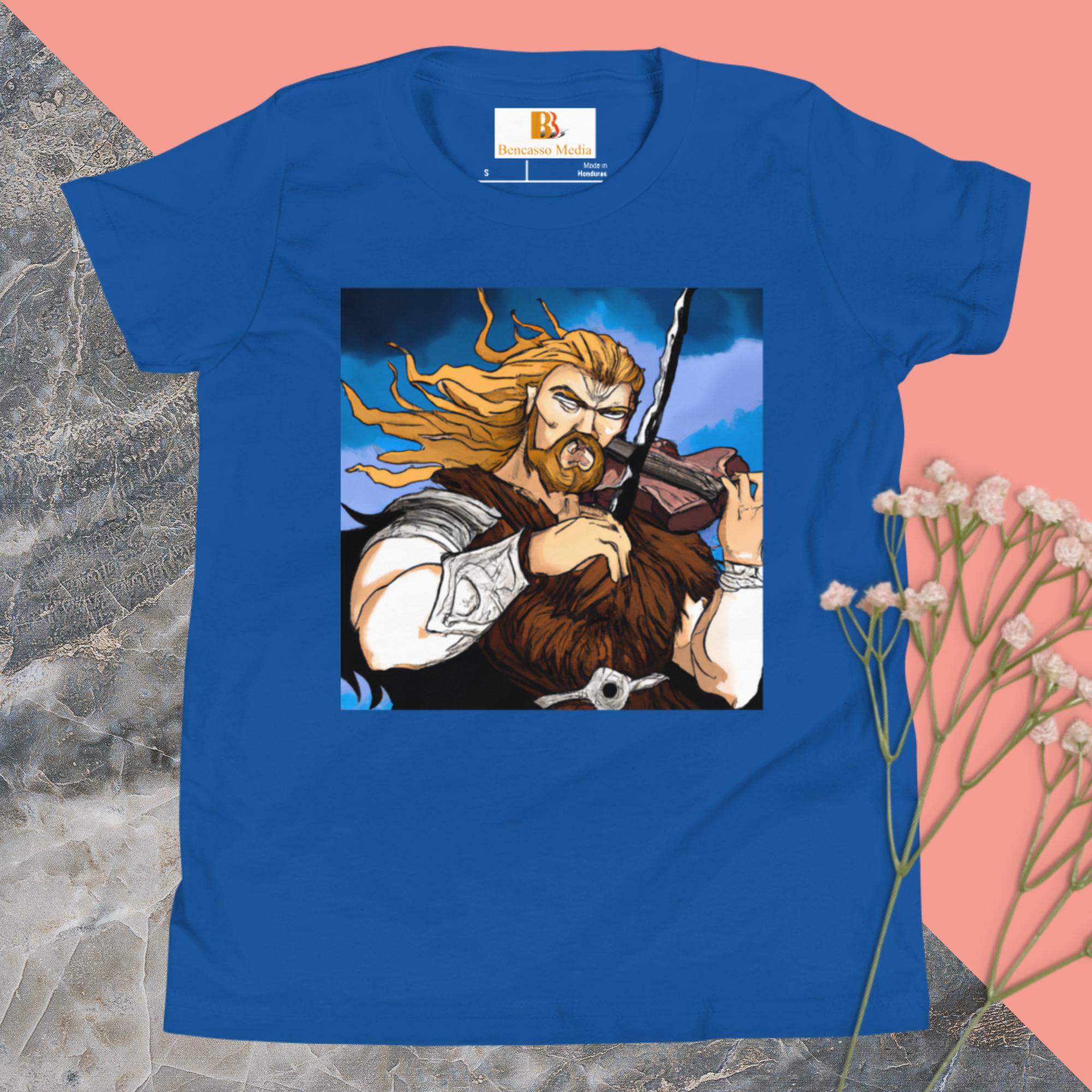 Pinchas Viking Violin Youth Short Sleeve T-Shirt - Image 11