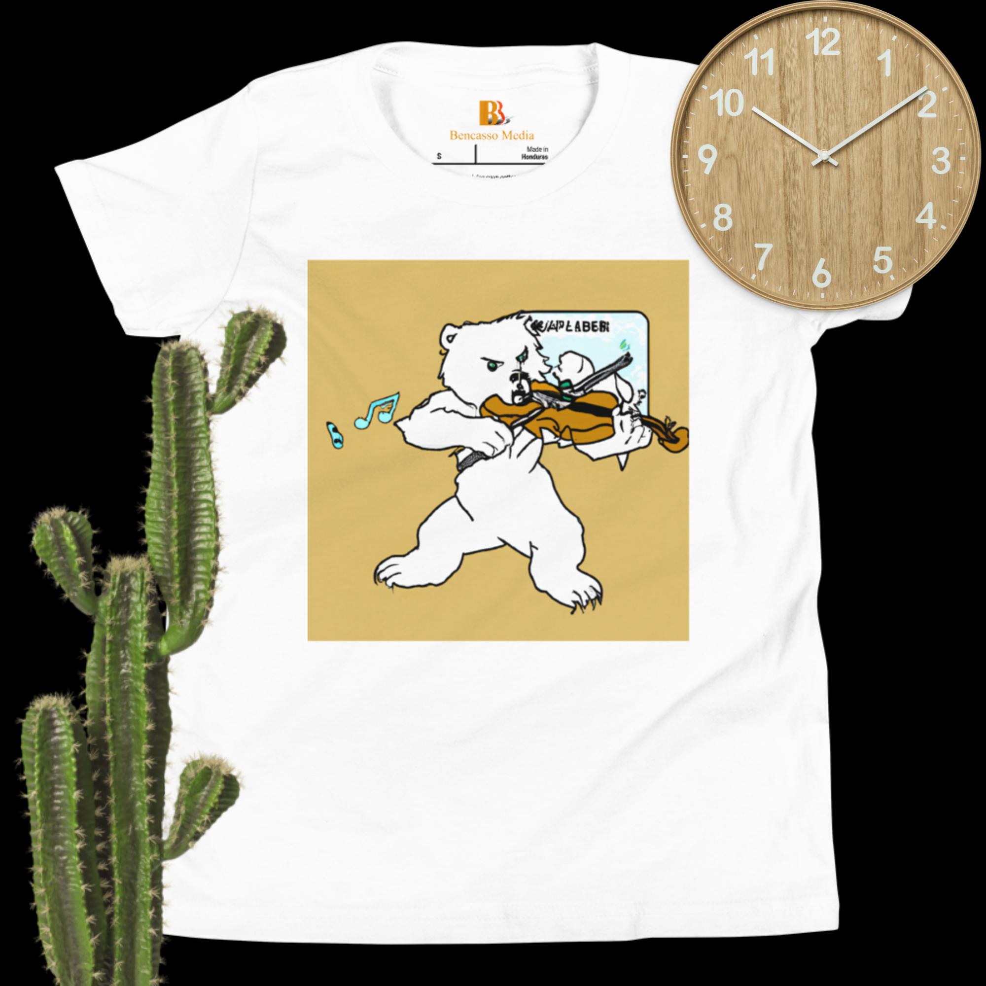 Polar Bear Violin Youth Short Sleeve T-Shirt - Image 6