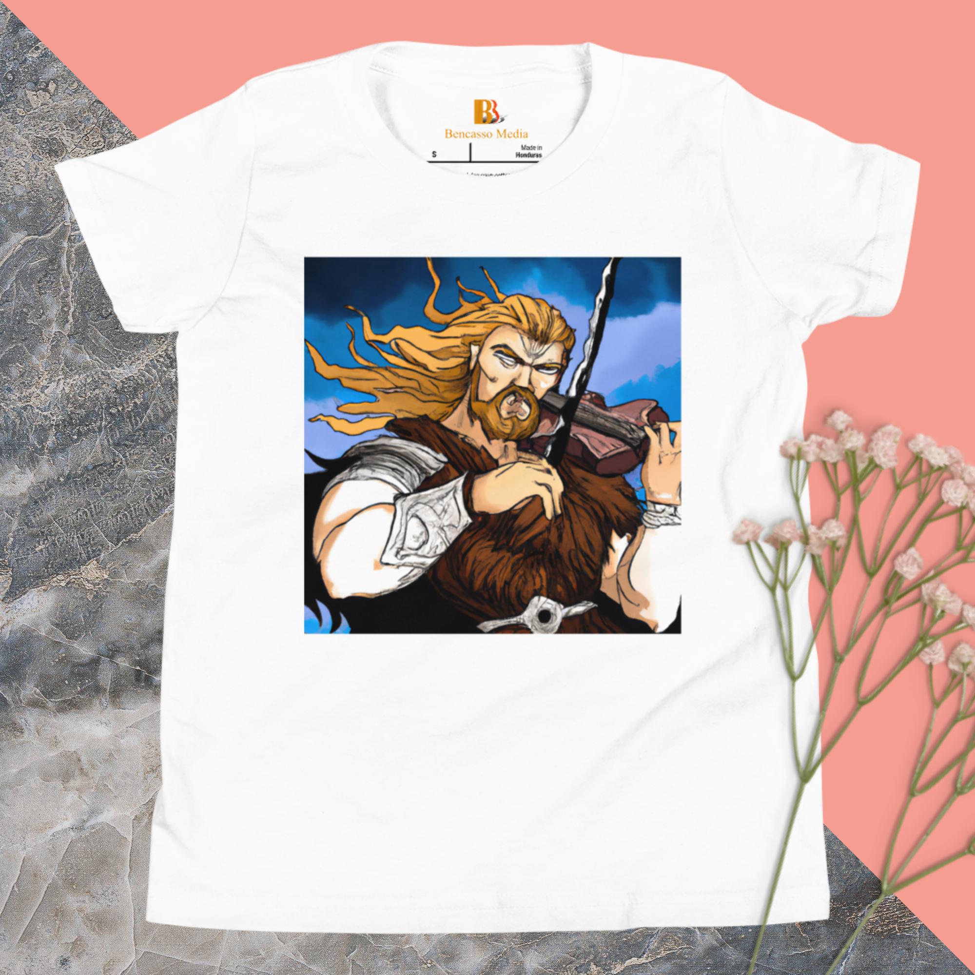 Pinchas Viking Violin Youth Short Sleeve T-Shirt - Image 6