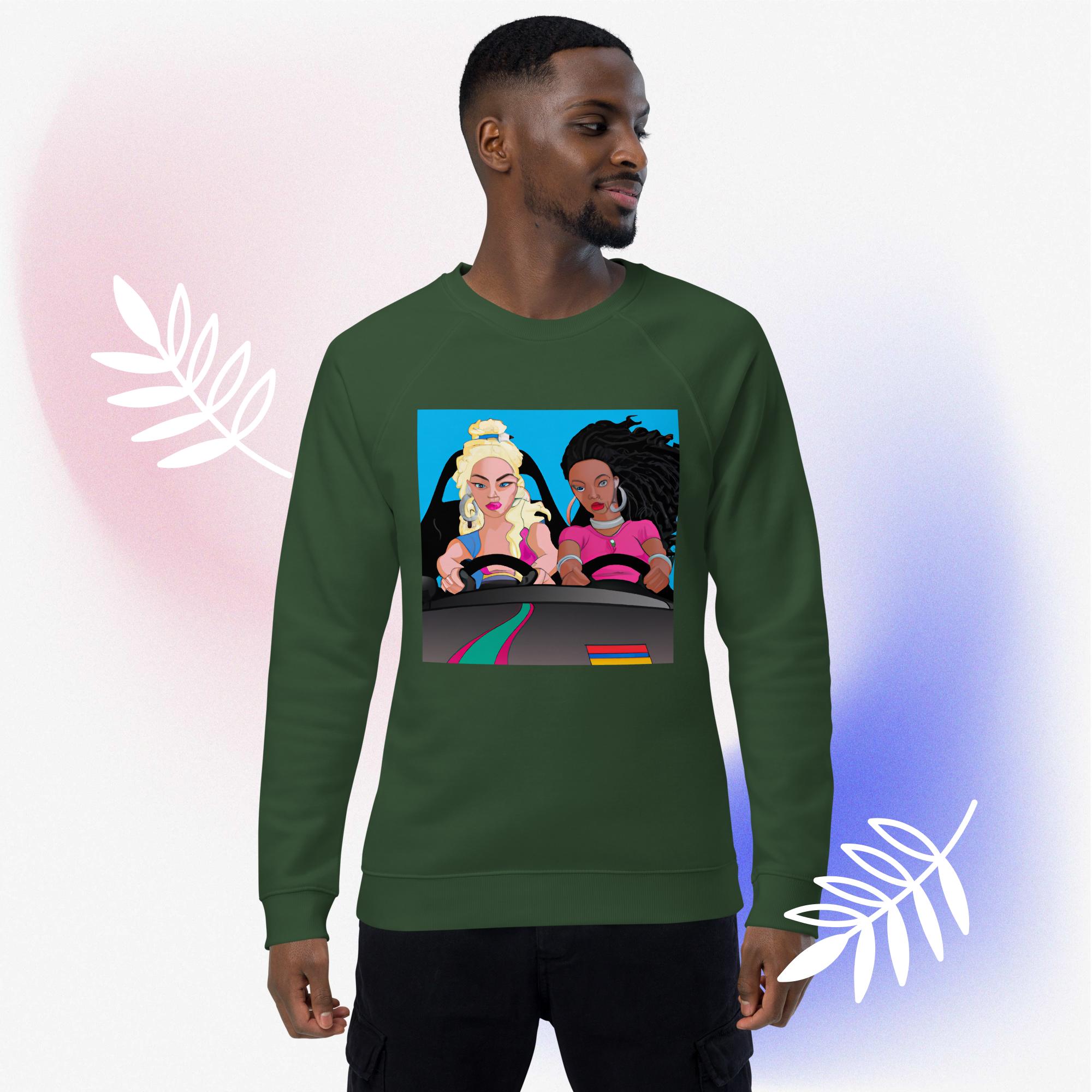 Bayshore Boulevard a Unisex organic raglan sweatshirt - Image 2