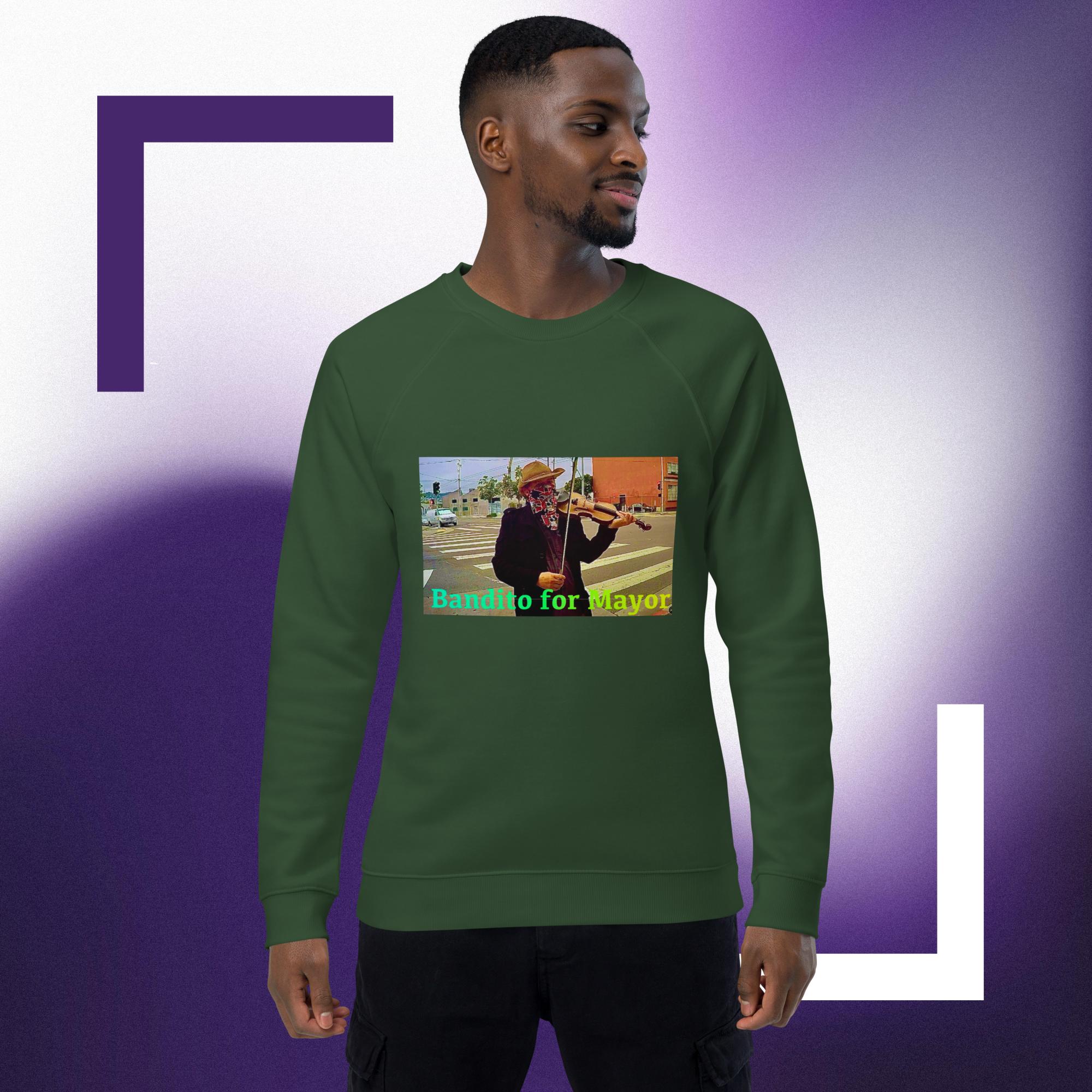 Bandito for Mayor Unisex organic raglan sweatshirt - Image 2