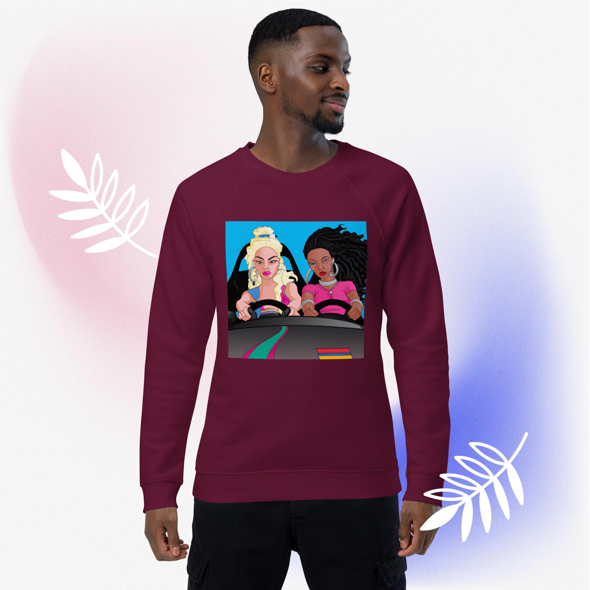 Bayshore Boulevard a Unisex organic raglan sweatshirt - Image 3