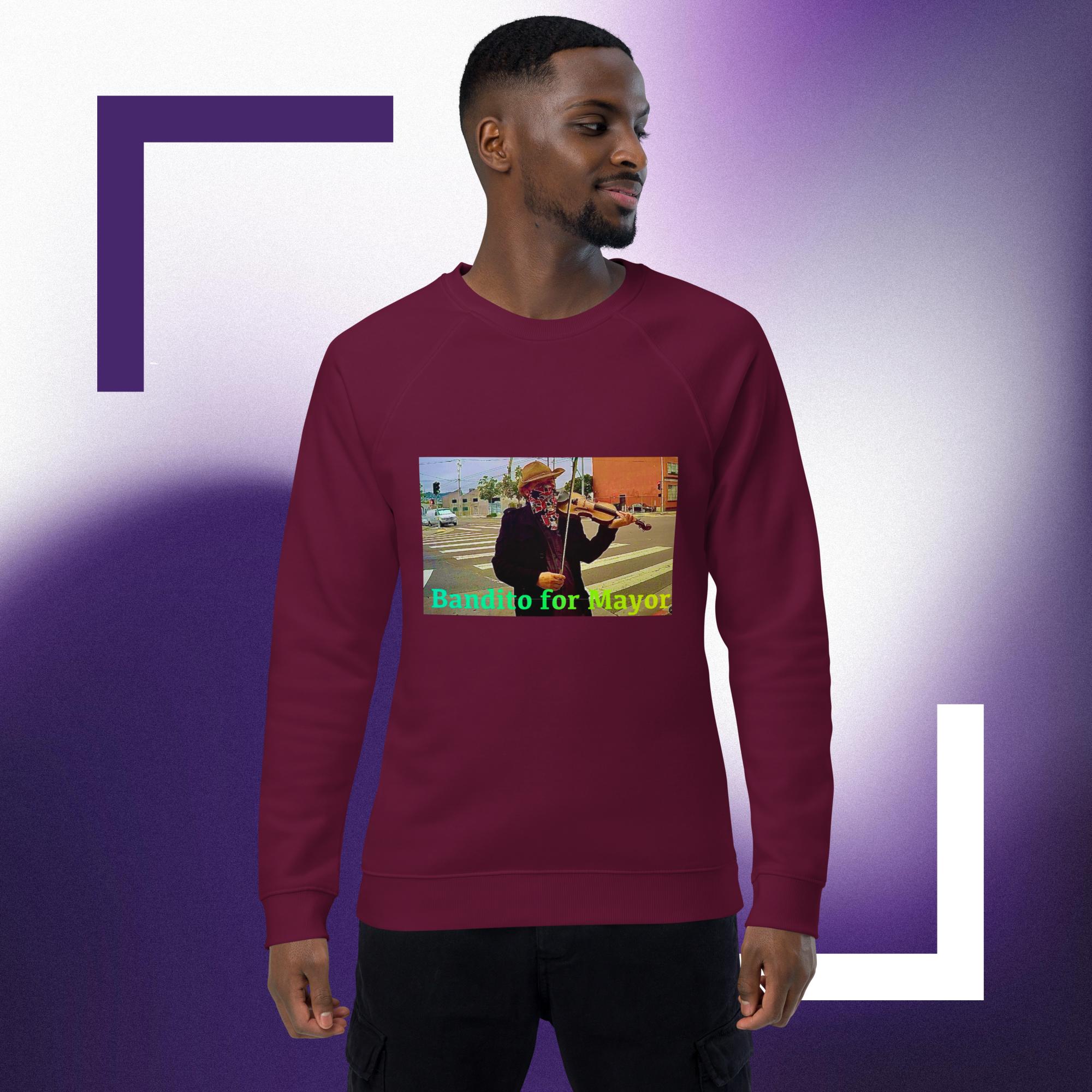 Bandito for Mayor Unisex organic raglan sweatshirt - Image 3