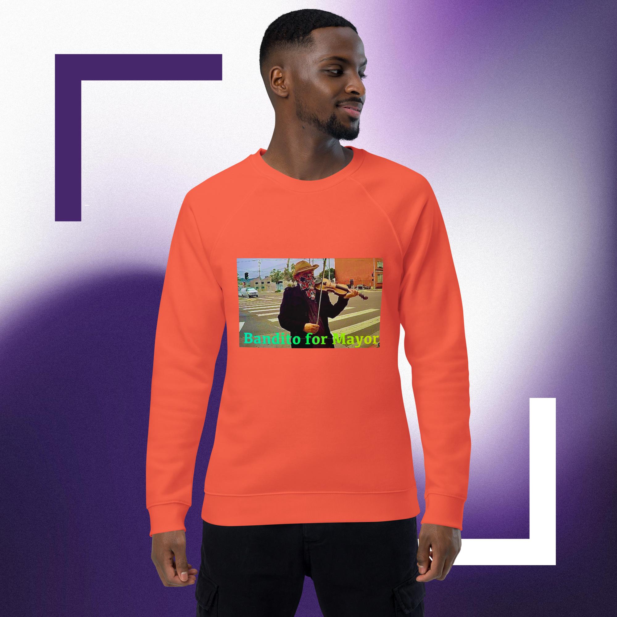 Bandito for Mayor Unisex organic raglan sweatshirt - Image 4