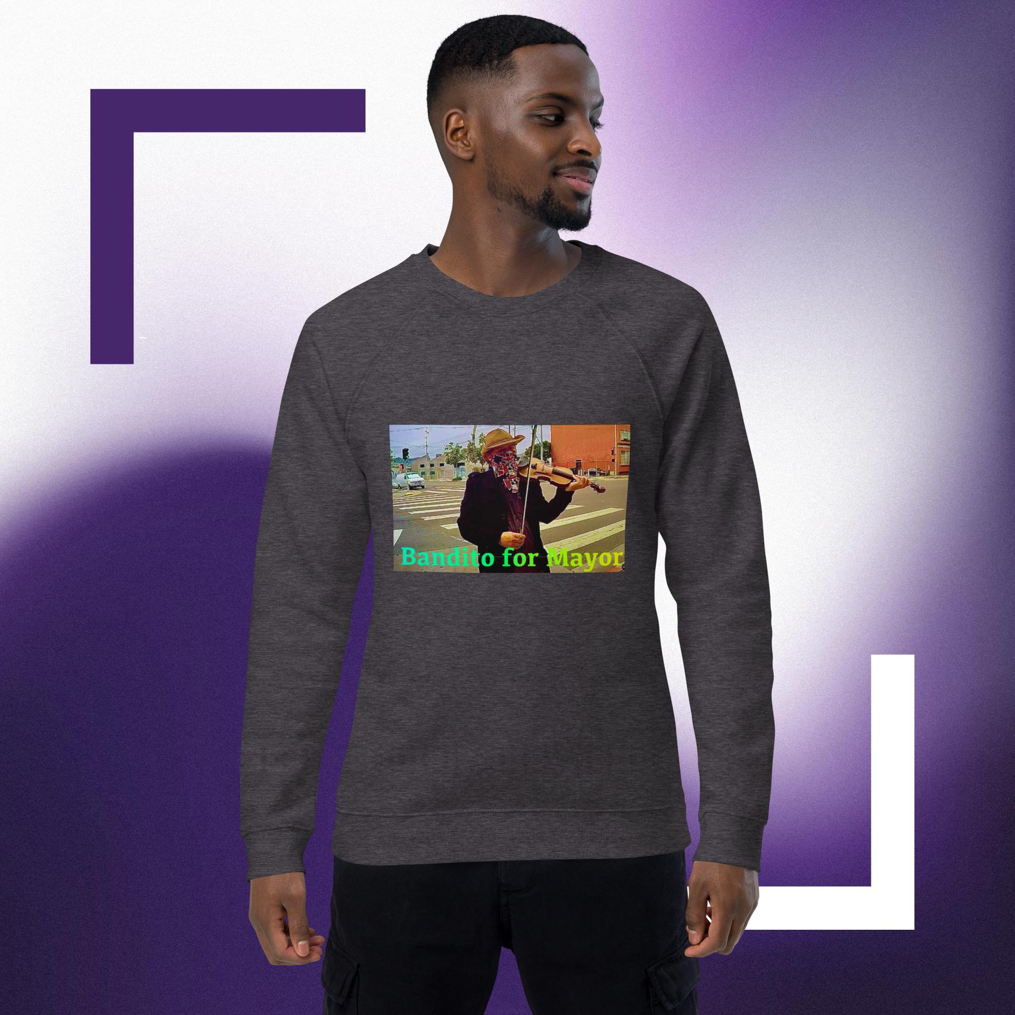 Bandito for Mayor Unisex organic raglan sweatshirt - Image 5